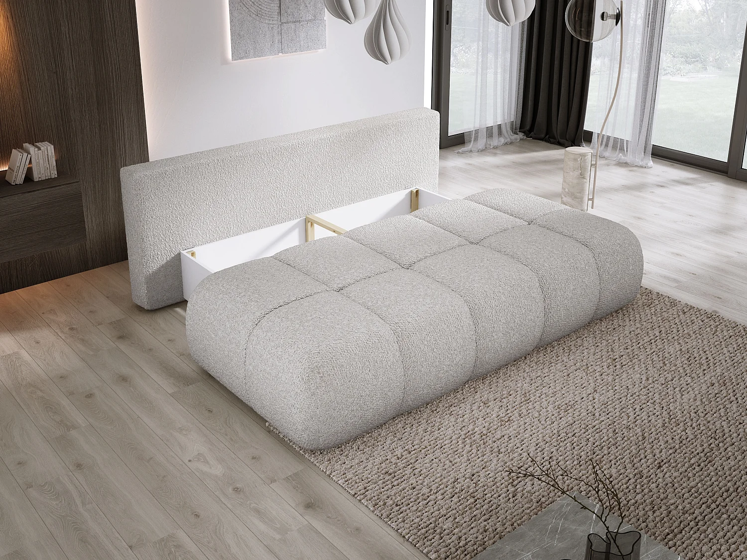 Canapé COCO MINI Canapé-lit Avec Fonction Lit, Tissu Anthology, 2 places, Autonome, Dimension: 205x105x97cm Couleur: Dunkelgrau