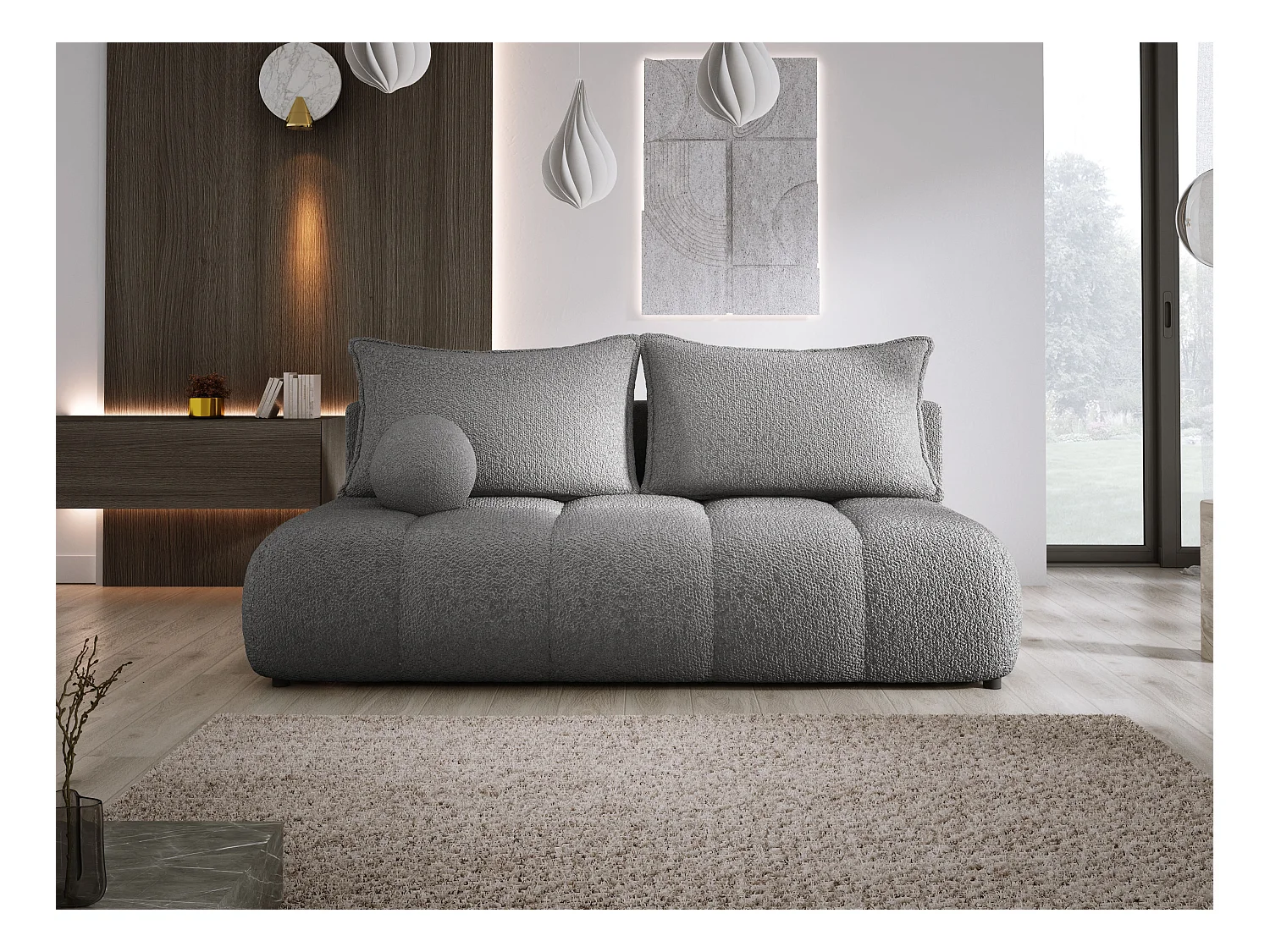 Canapé COCO MINI Canapé-lit Avec Fonction Lit, Tissu Anthology, 2 places, Autonome, Dimension: 205x105x97cm Couleur: Grau