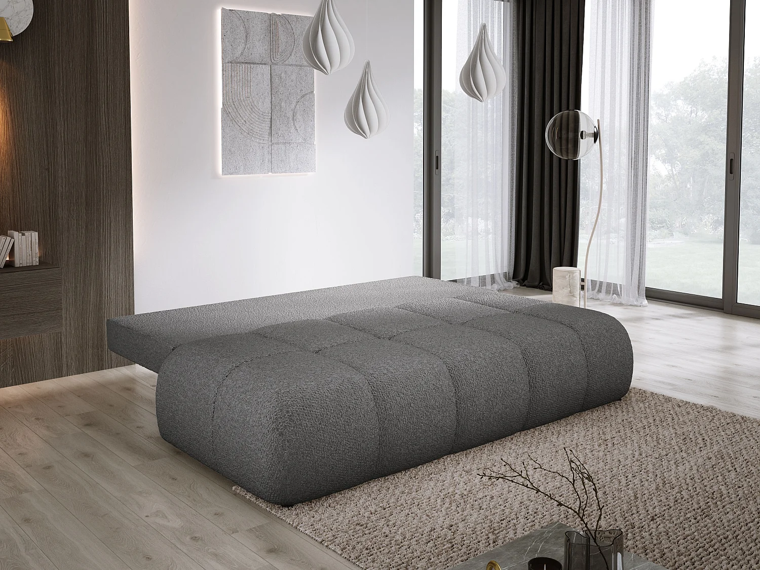 Canapé COCO MINI Canapé-lit Avec Fonction Lit, Tissu Anthology, 2 places, Autonome, Dimension: 205x105x97cm Couleur: Grau