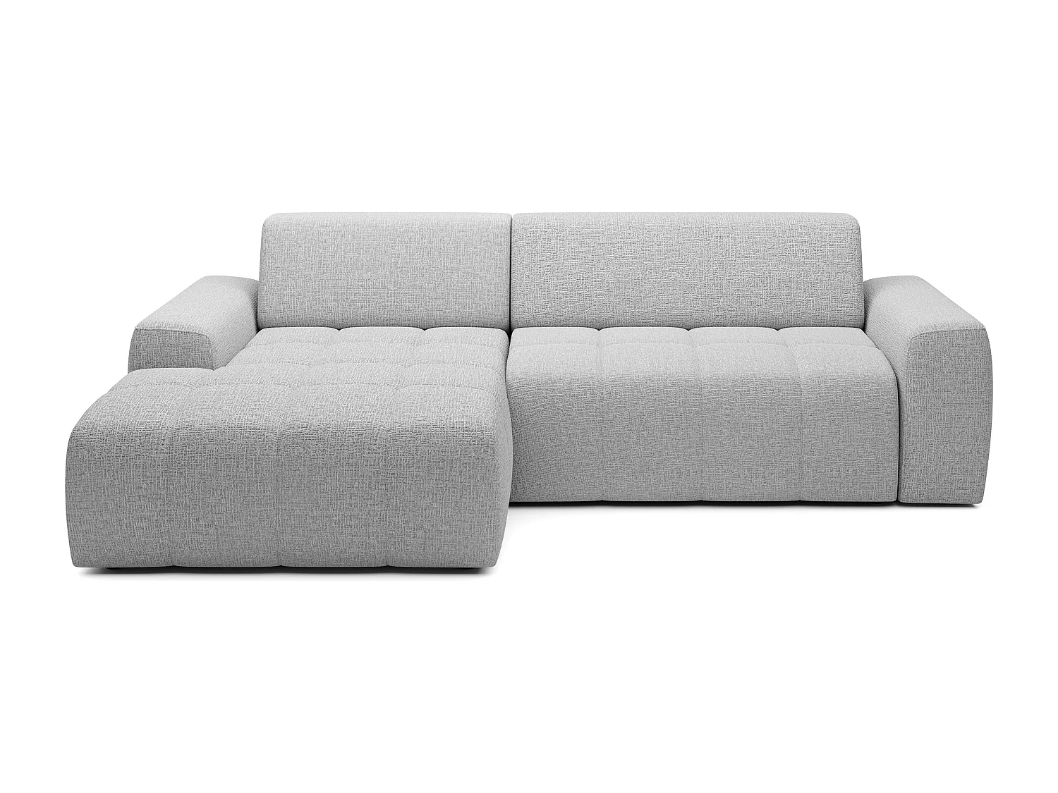 Canapé d'angle Savio indépendant, tissu Kansas résistant, dim. 265x172x81cm, couchage 206x92cm, côté gauche, frêne