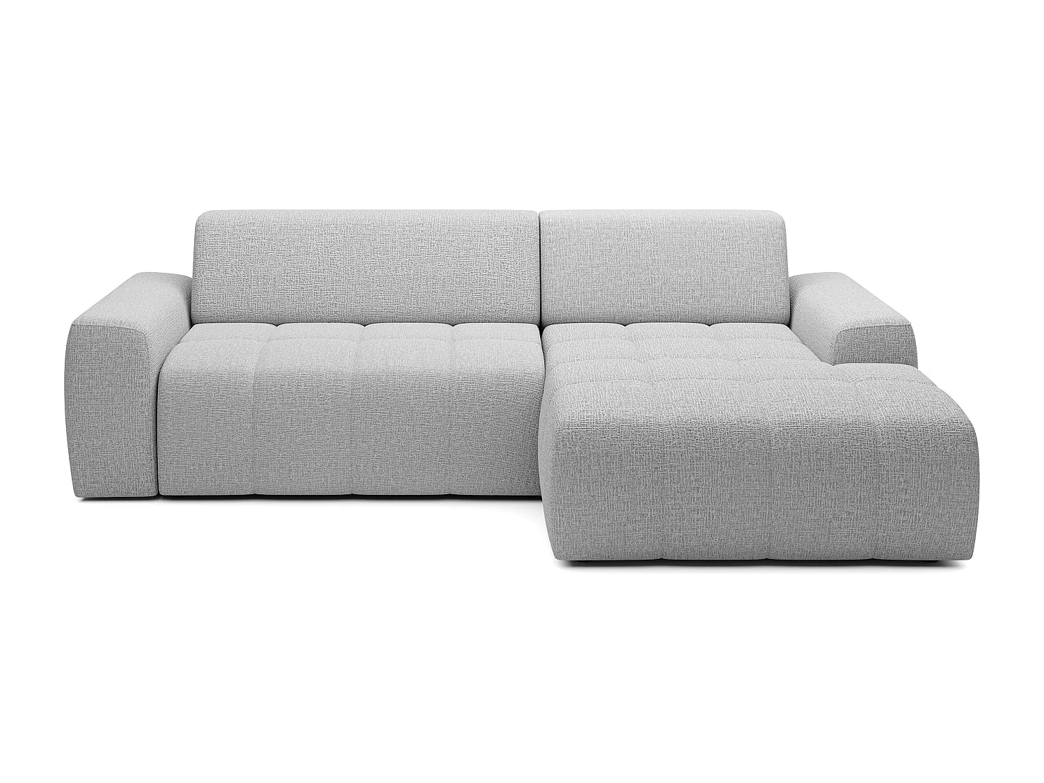 Canapé d'angle Savio indépendant, tissu Kansas résistant, dim. 265x172x81cm, couchage 206x92cm, côté droit, frêne