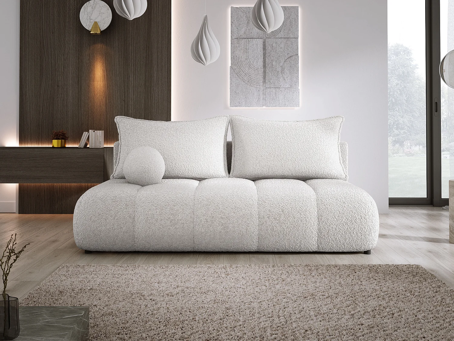 Canapé COCO MINI Canapé-lit Avec Fonction Lit, Tissu Anthology, 2 places, Autonome, Dimension: 205x105x97cm Couleur: Hellgrau