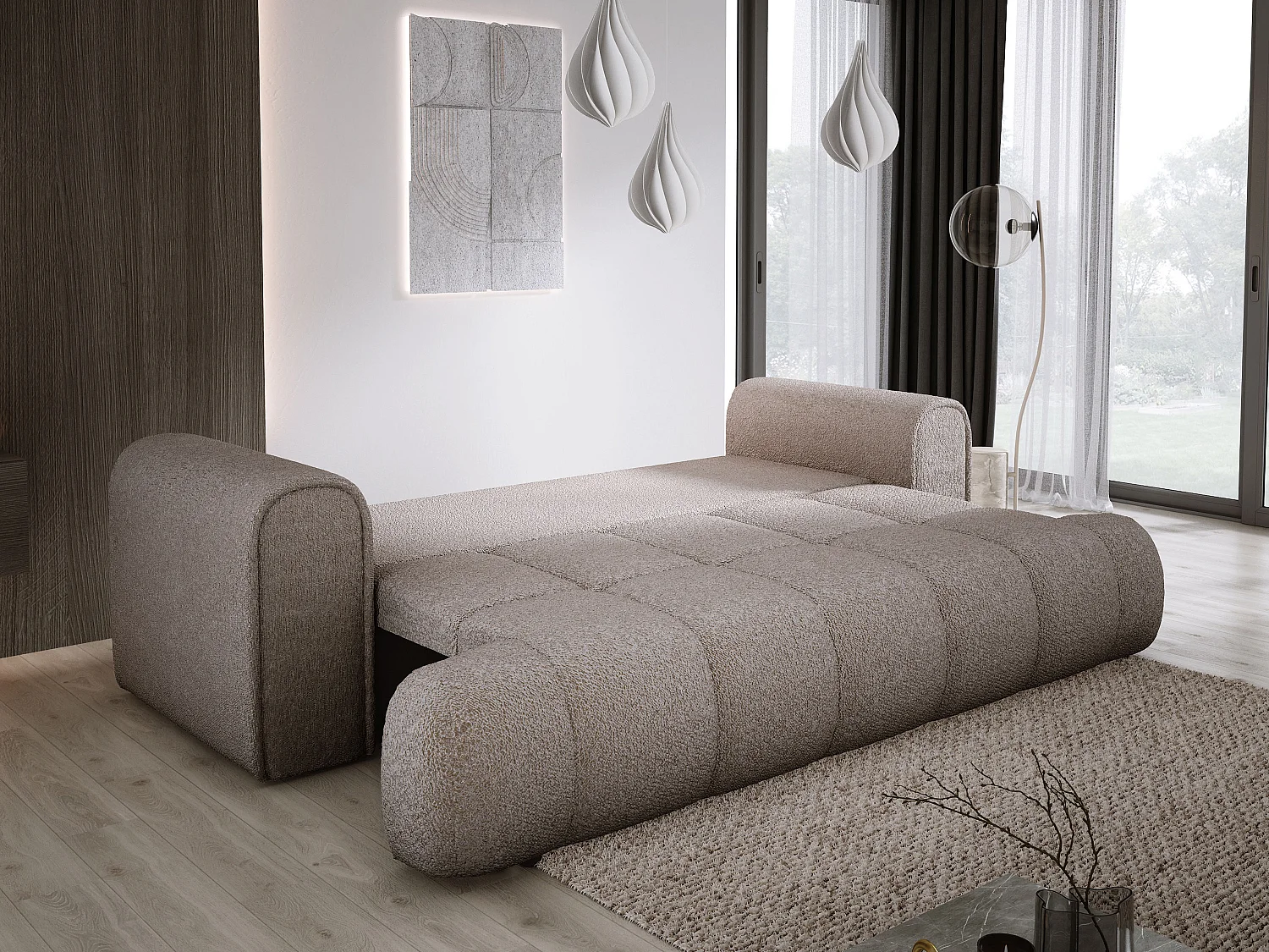 Canapé COCO Canapé-lit Avec Fonction Lit, Tissu Anthology, 2 places, Autonome, Dimension: 250x105x90cm Couleur: Sand