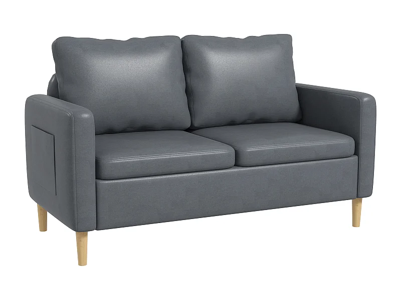 Sofá doble gris 143x76x83 cm HOMCOM