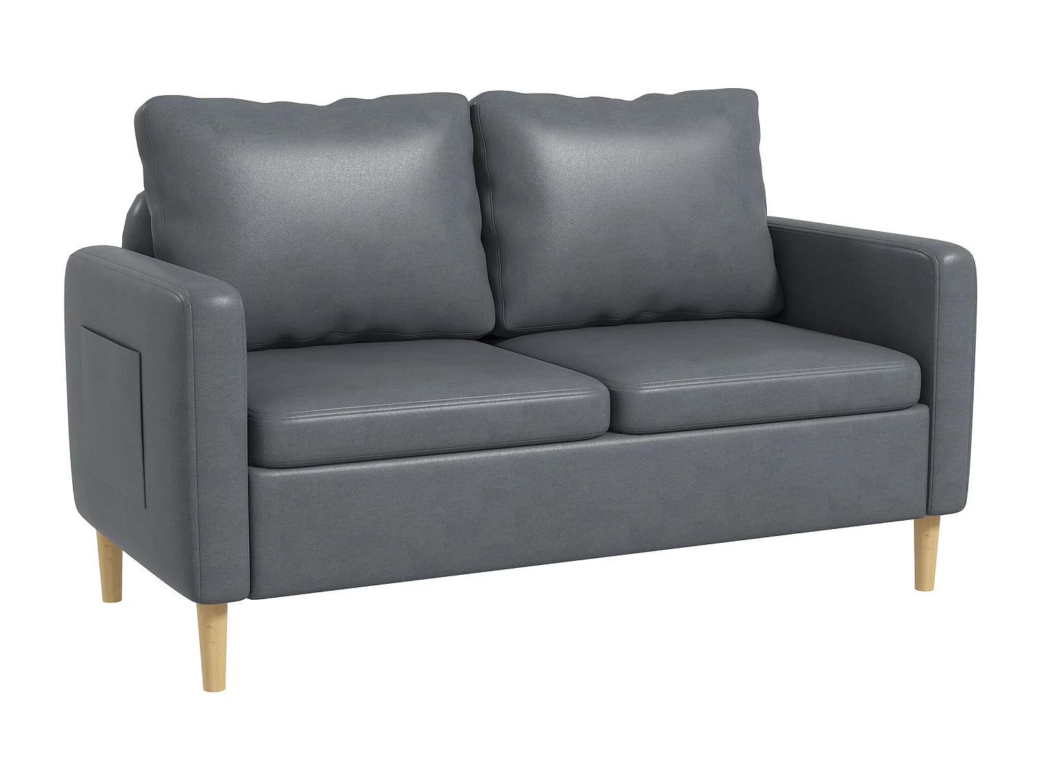 Sofá Outa Estofado em Microfibra de 2 Lugares com Bolsos Laterais - Conforto e Estilo Moderno