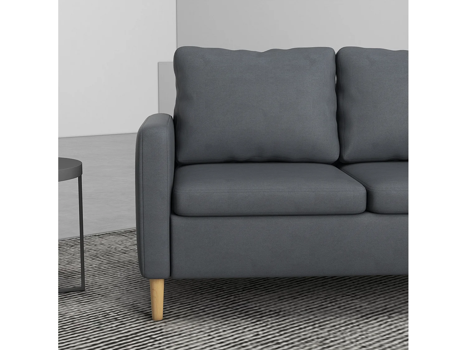 Sofá Outa Estofado em Microfibra de 2 Lugares com Bolsos Laterais - Conforto e Estilo Moderno