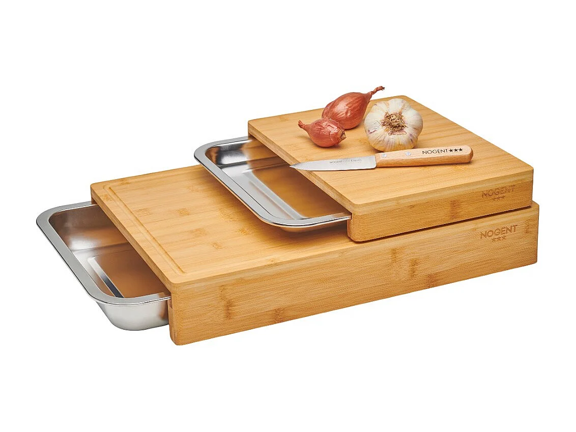 Planche à Découper Bambou 2 tiroirs