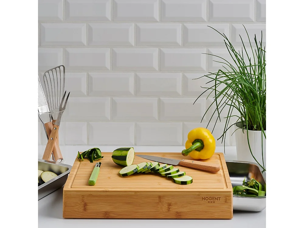 Planche à Découper Bambou 2 tiroirs