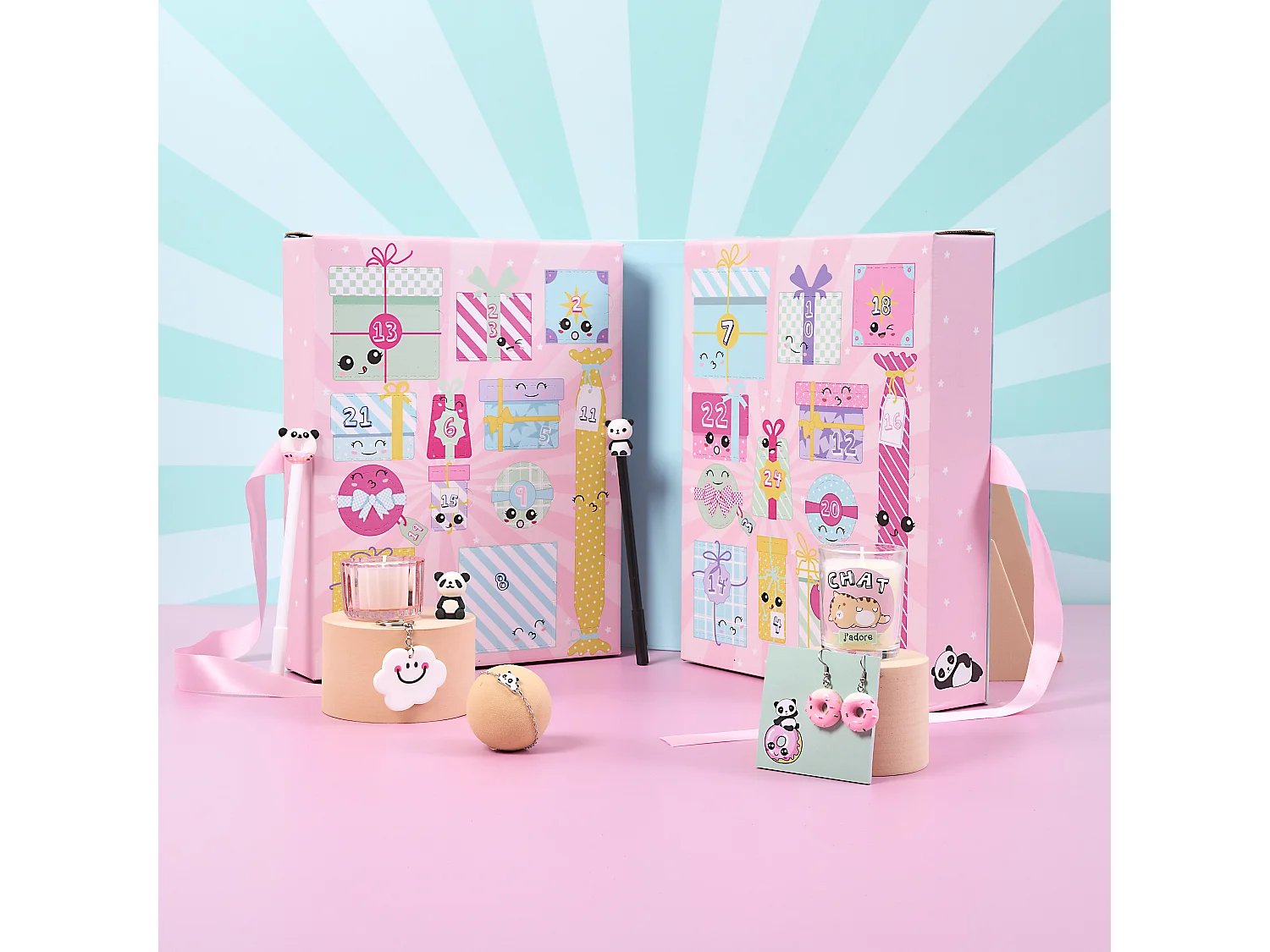 Calendrier Kawaii Bougie Et Surprises Multicolore