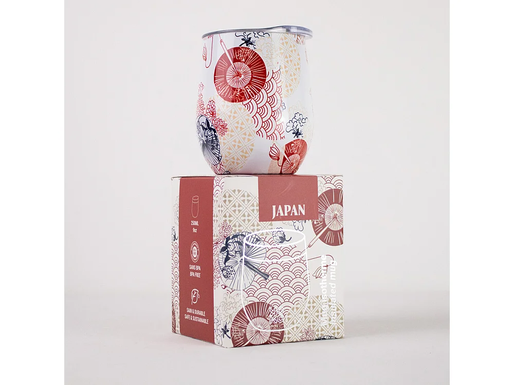 Mug isotherme Yoko Design Japan 250 ml Rouge et Blanc