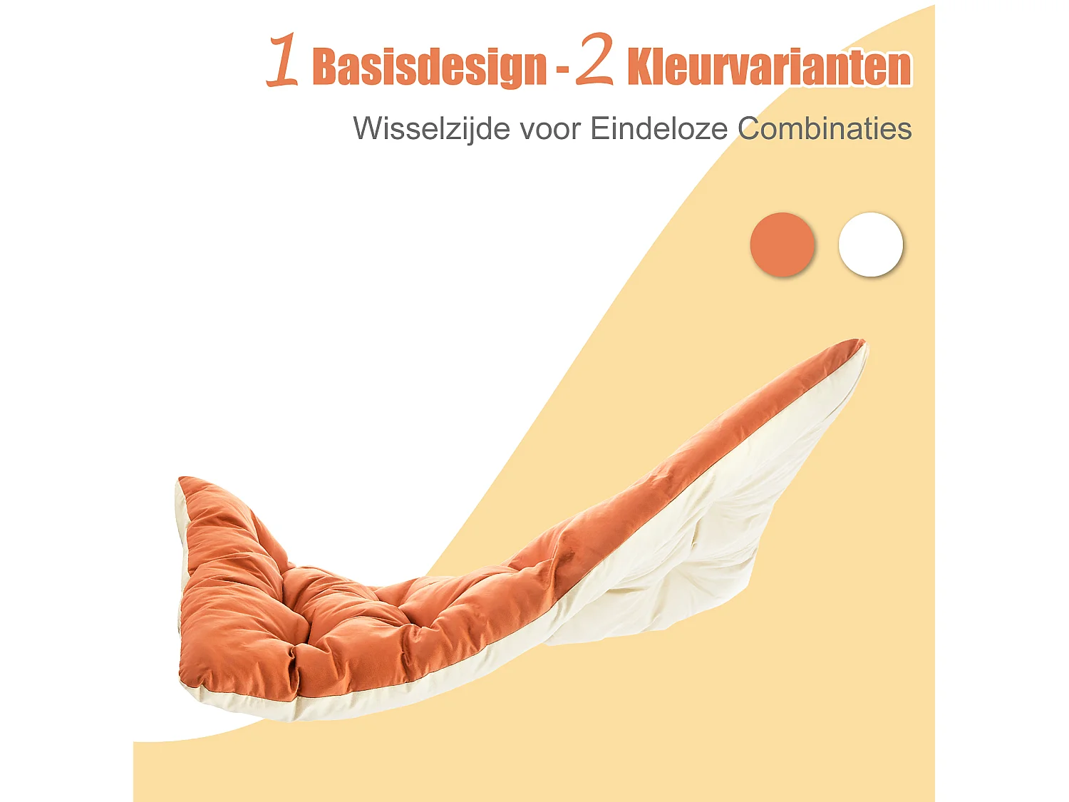 Huiskamerfauteuil, relaxfauteuil, tuinligstoel met omkeerbaar kussen, ligstoel voor op het balkon van staal, gestoffeerde stoel voor 2 personen