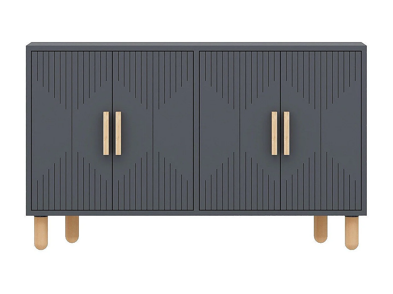 Aparador de Painéis de Partículas Revestido a Melamina – 120cm x 73.6cm x 29.6cm – Antracite