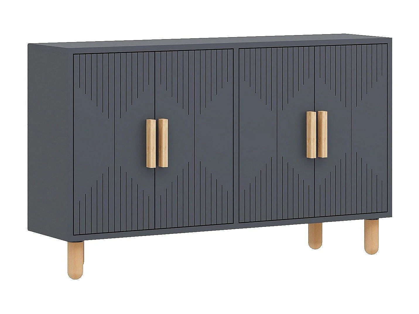 Aparador de Painéis de Partículas Revestido a Melamina – 120cm x 73.6cm x 29.6cm – Antracite