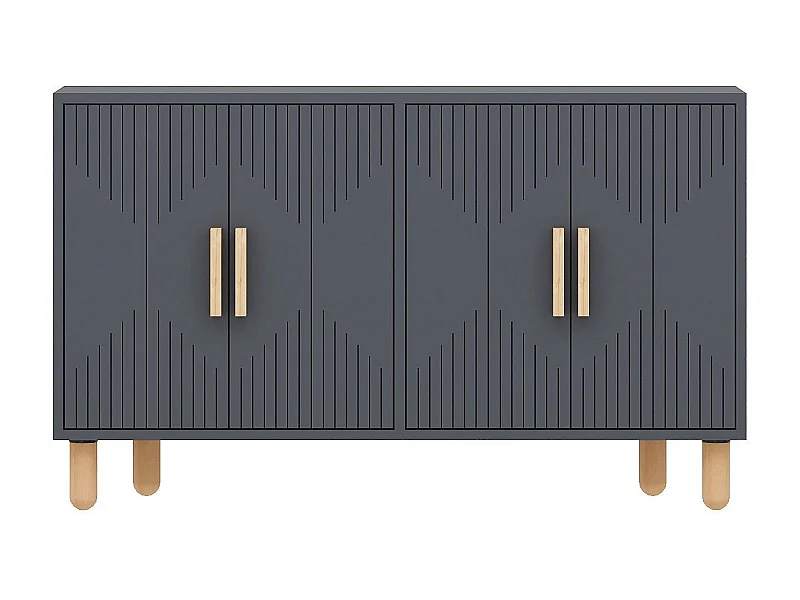 Aparador de Painéis de Partículas Revestido a Melamina – 120cm x 73.6cm x 29.6cm – Antracite