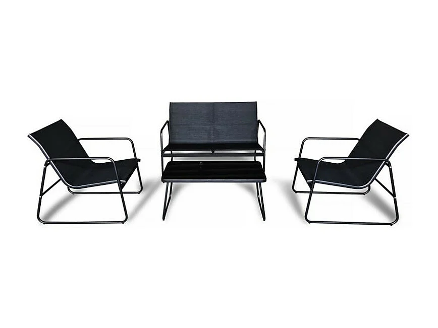 Salon de jardin 4 places noir texaline