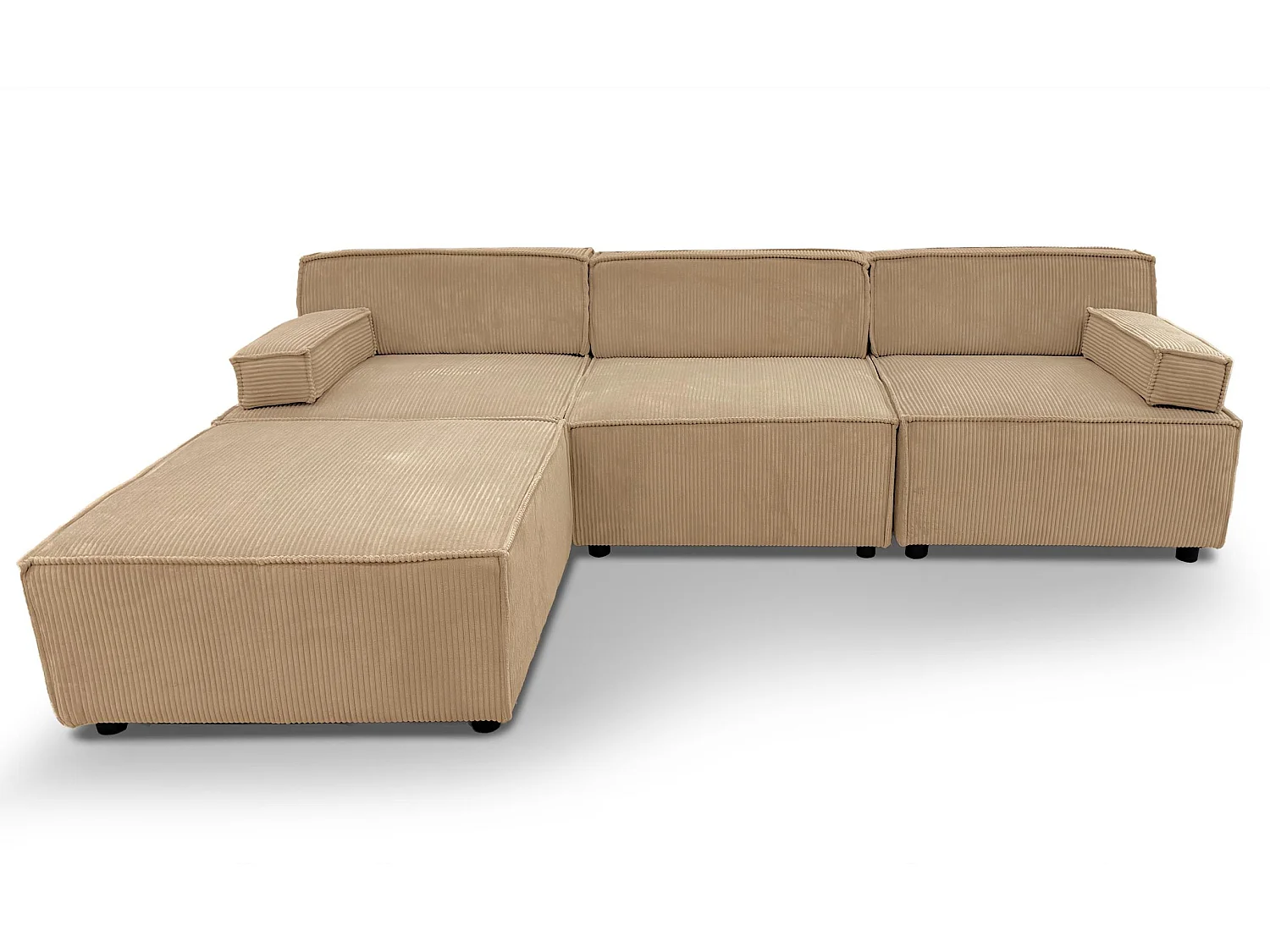 Canapé modulable Benoit Velours côtelé Beige