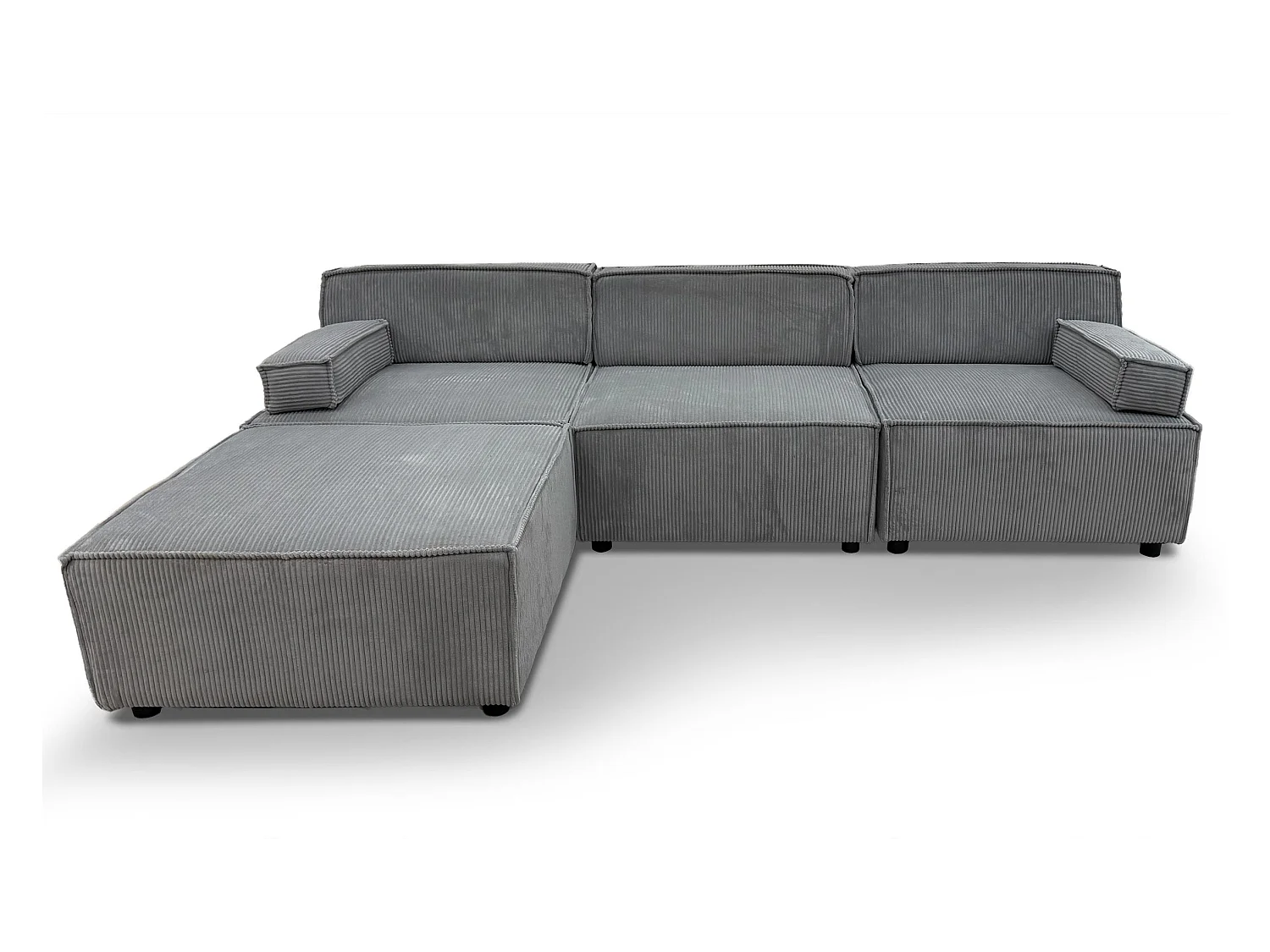 Modulares Sofa Benoit Cord Velours Grau - Komfort und Flexibilität im Alltag
