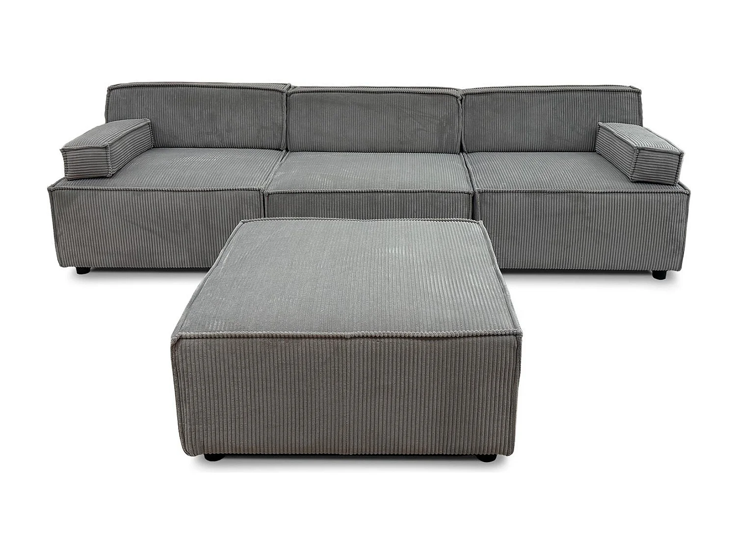 Modulares Sofa Benoit Cord Velours Grau - Komfort und Flexibilität im Alltag