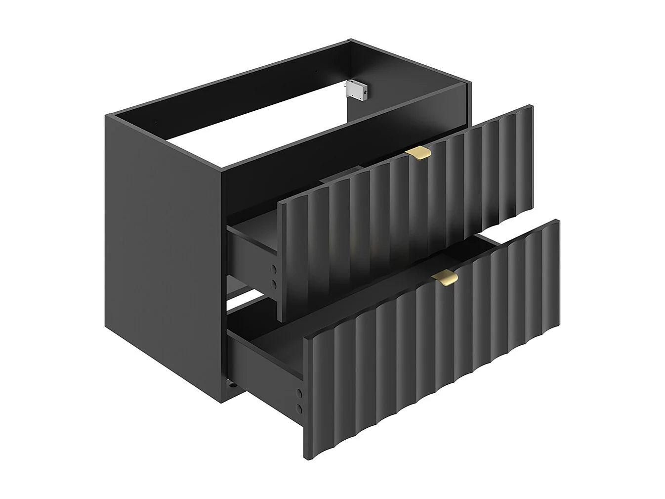 Ensemble meuble simple vasque encastrée 80cm et colonne Lexa Noir