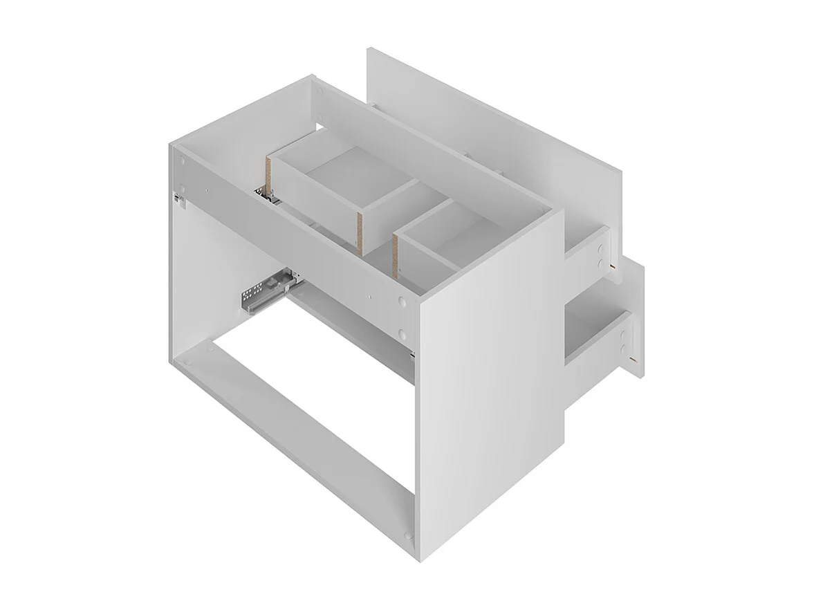 Ensemble meuble simple vasque encastrée 80cm et colonne Lexa Blanc