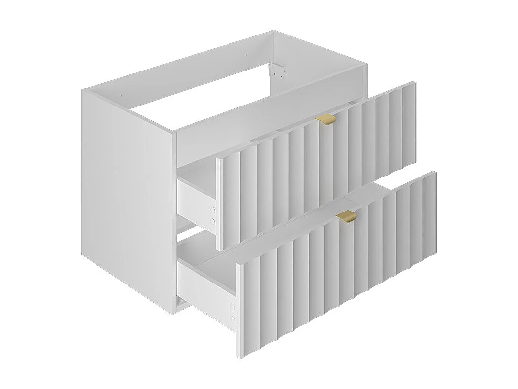 Ensemble meuble simple vasque encastrée 80cm et colonne Lexa Blanc