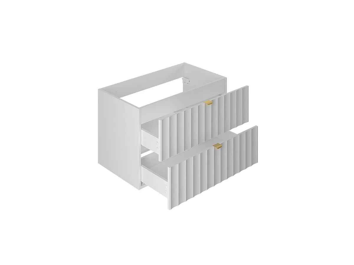 Ensemble meuble simple vasque encastrée 80cm et colonne Lexa Blanc