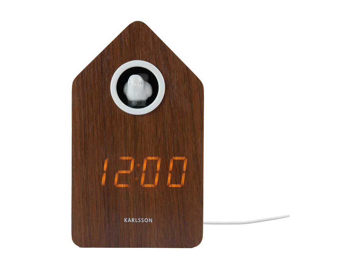 Alarm cuckoo LED - Réveil  - Bois foncé