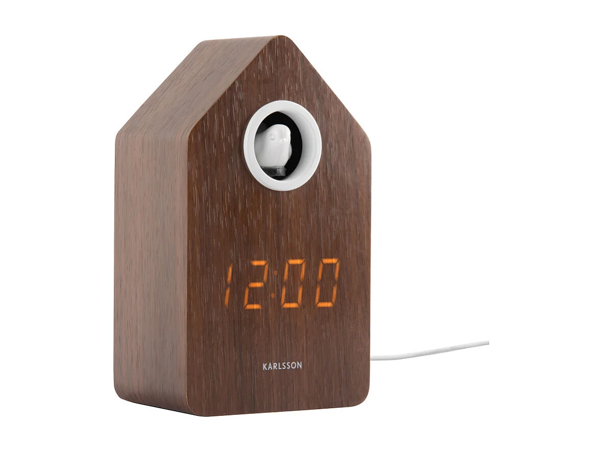 Alarm cuckoo LED - Réveil  - Bois foncé