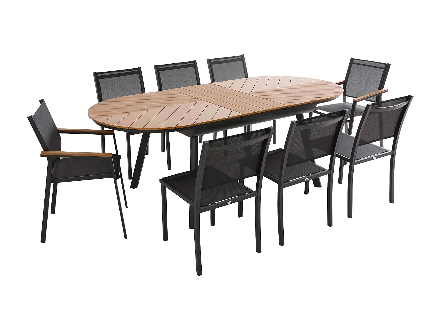 Table de jardin extensible 180/220 cm effet bois