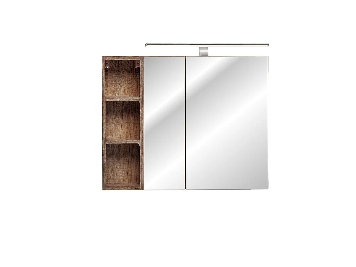 Espelho armário mural 3 nichos 80cm Éros Taupe
