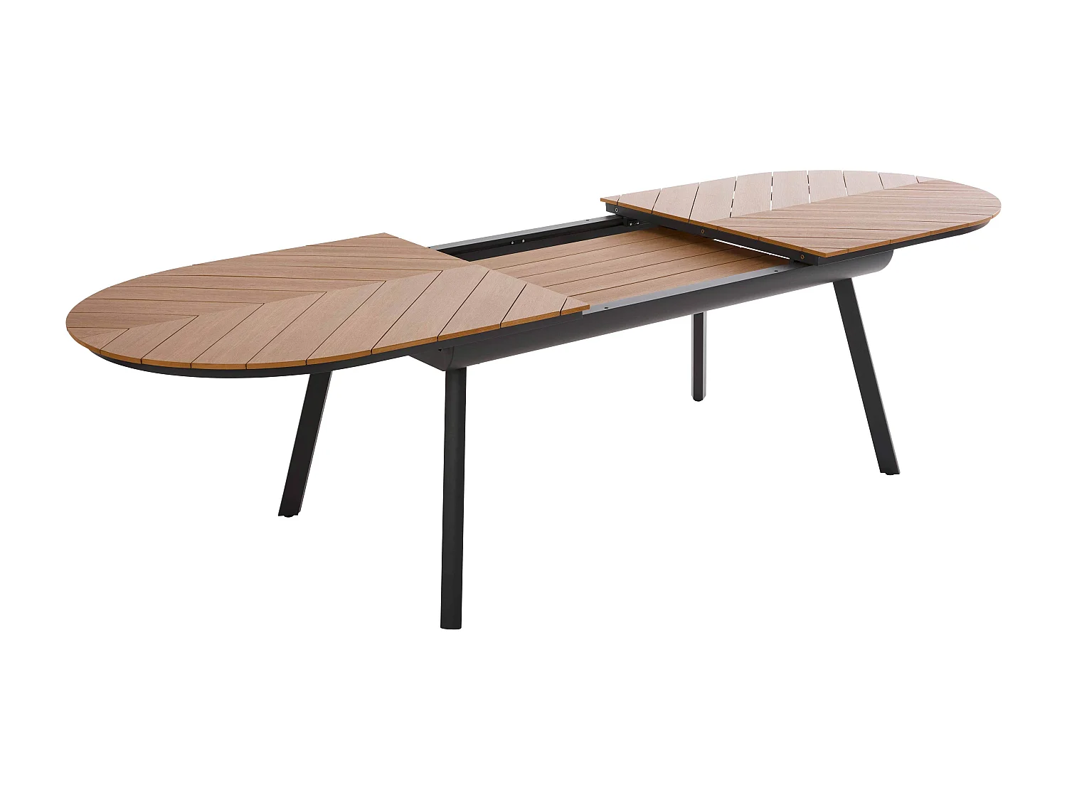 Ensemble table extensible 220/280 cm et 10 chaises de jardin