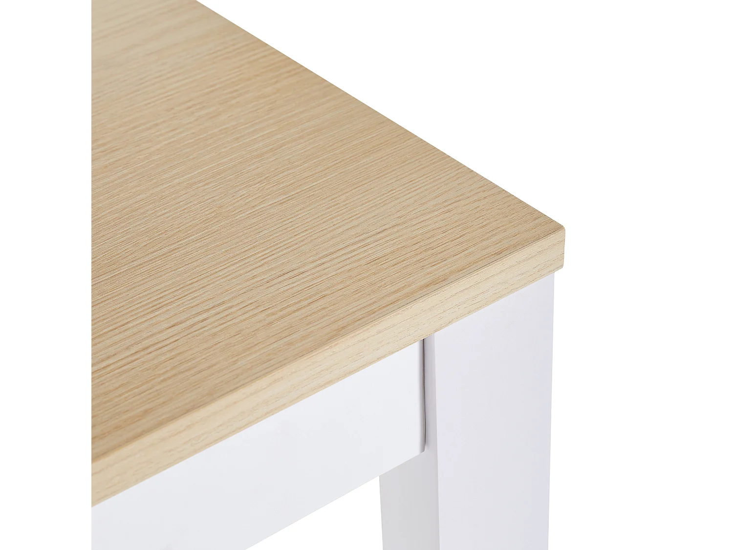 Ilot central de cuisine avec 4 portes - Plateau extensible - 118(180)x46x94 cm - Blanc+naturel