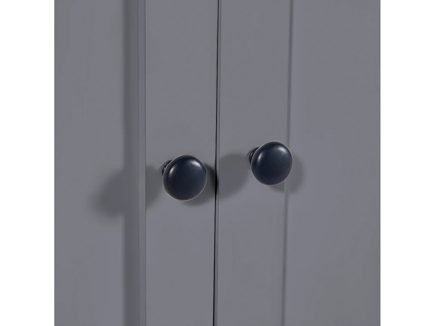 Ilot central de cuisine avec 4 portes - Plateau extensible - 118(180)x46x94 cm - Gris+naturel