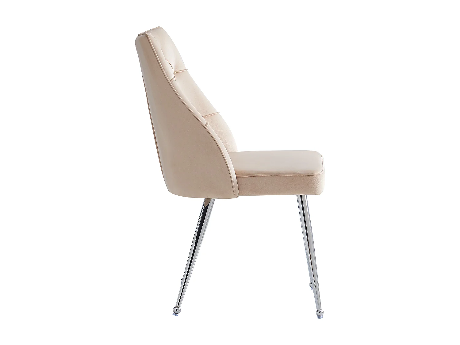 Set van 4 stoelen - Hoogwaardig fluweel - Metalen poten - Beige