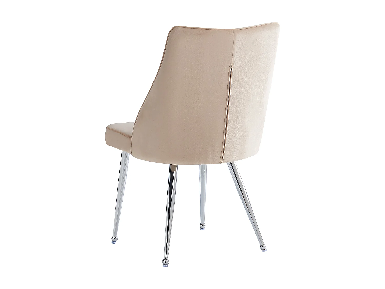Set van 4 stoelen - Hoogwaardig fluweel - Metalen poten - Beige