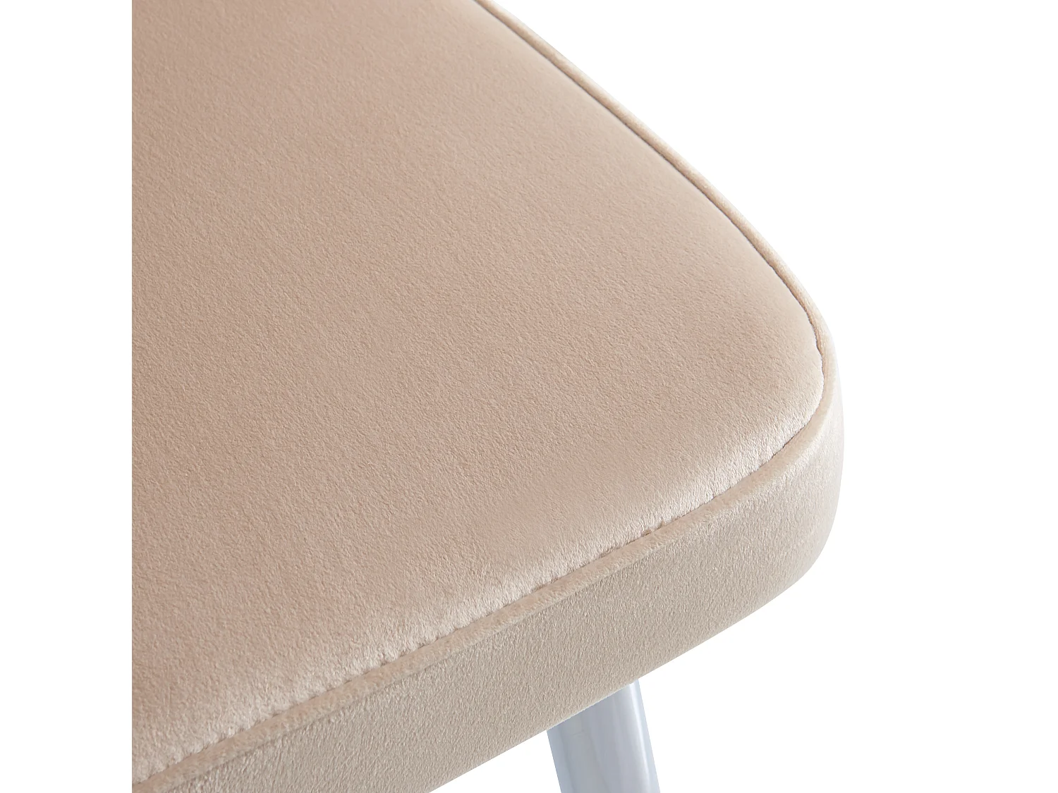 Set van 4 stoelen - Hoogwaardig fluweel - Metalen poten - Beige