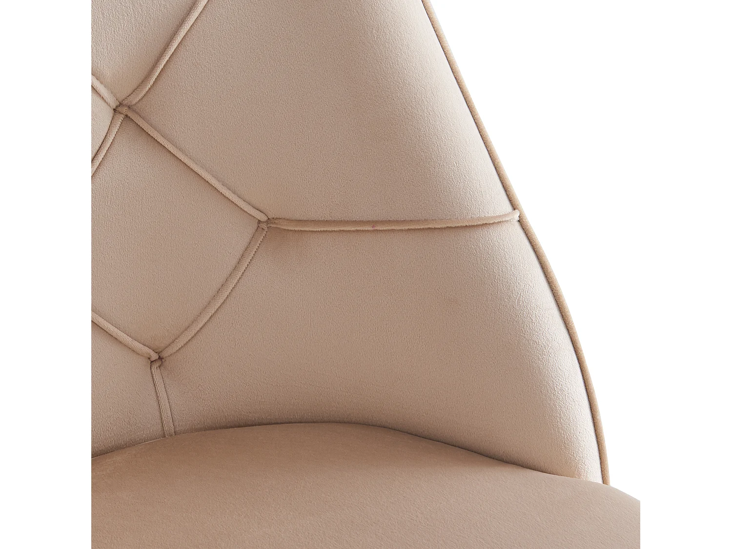 Set van 4 stoelen - Hoogwaardig fluweel - Metalen poten - Beige