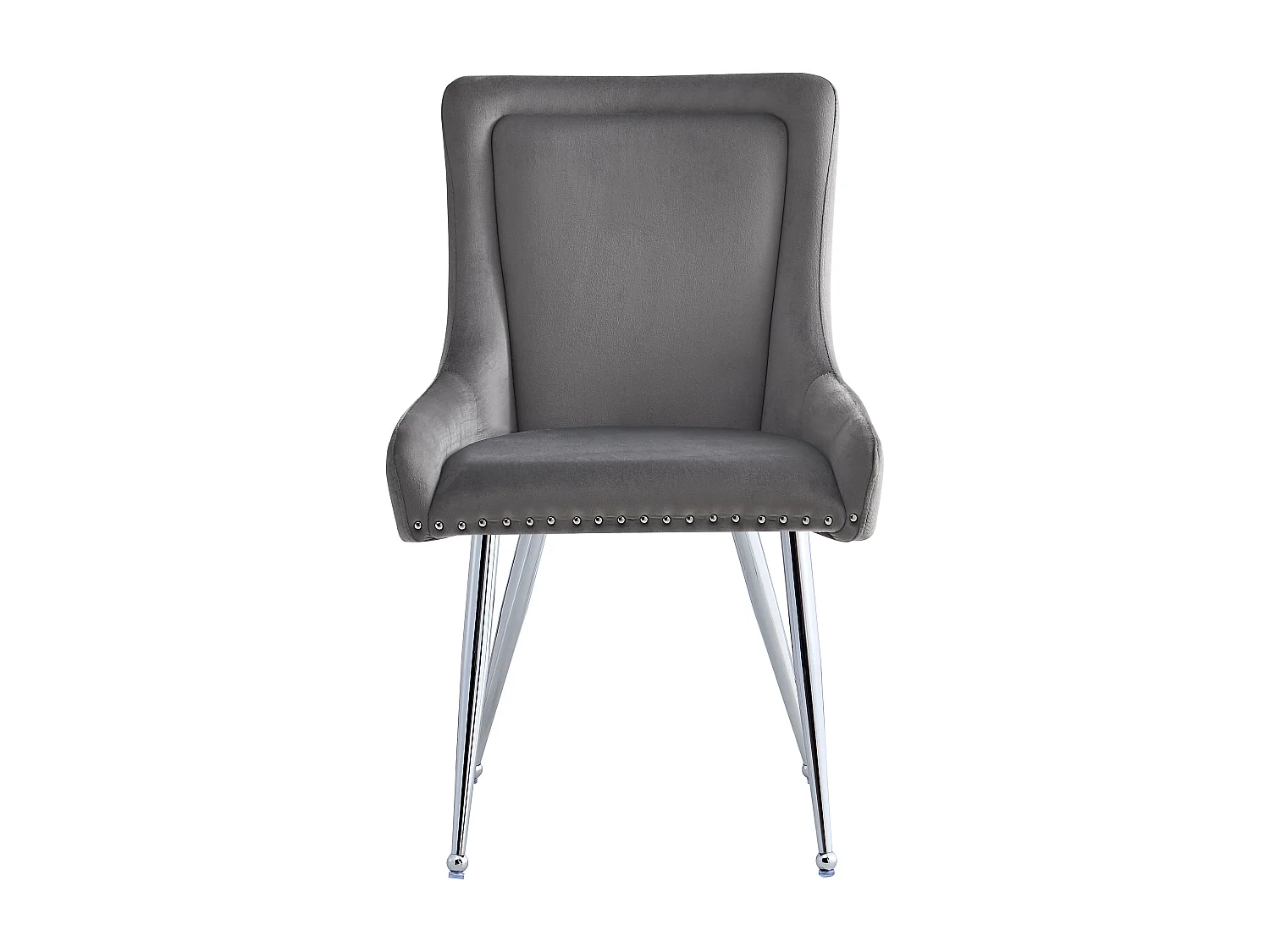 Lot de 2 chaises - Velours de haute qualité - style moderne - Gris