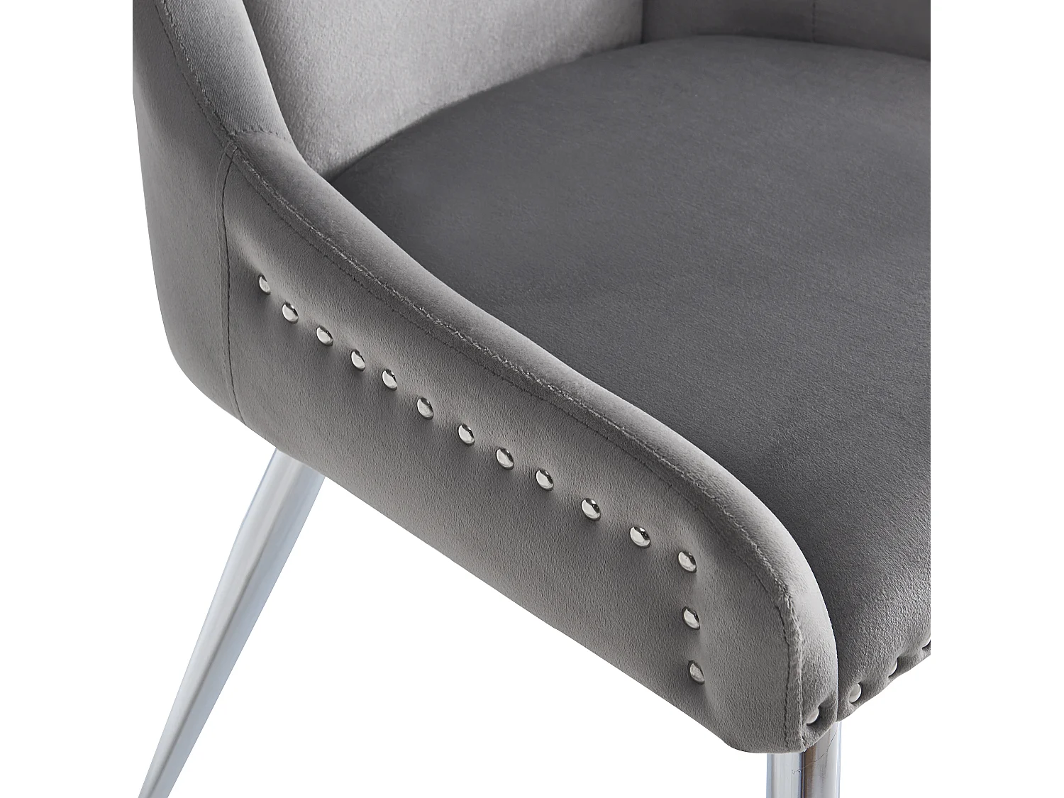 Lot de 2 chaises - Velours de haute qualité - style moderne - Gris