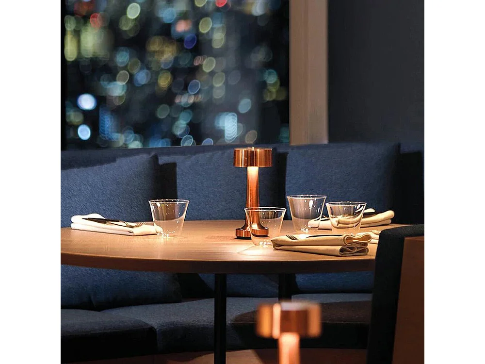 Lampe de Table Rétro en Métal Doré – Veilleuse LED rechargeable tactile, 3 intensités lumineuses, idéale pour décoration d'intérieur