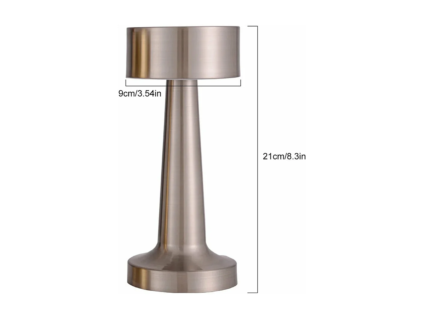 Lampe de Table Rétro en Métal Doré – Veilleuse LED rechargeable tactile, 3 intensités lumineuses, idéale pour décoration d'intérieur