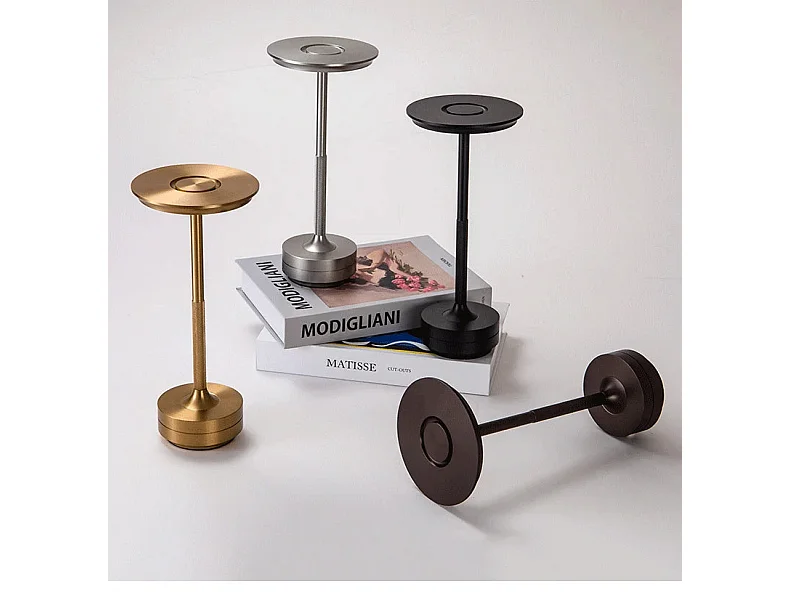 Lampe de Table LED Rechargeable Tactile - Alliage Aluminium, Intensité Variable, Bureau/Chambre - Argent