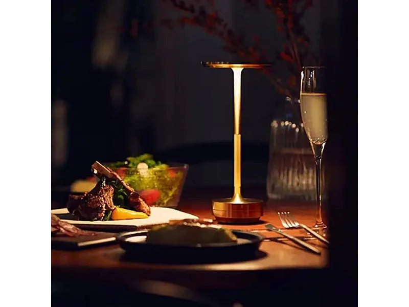 Lampe de Table LED Rechargeable Tactile - Alliage Aluminium, Intensité Variable, Bureau/Chambre - Argent