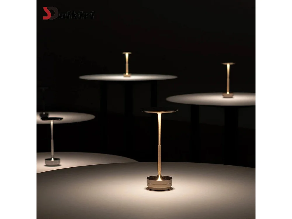 Lampe de table LED alliage aluminium - Veilleuse tactile rétro rechargeable à intensité variable, Bureau & Chambre - Noir