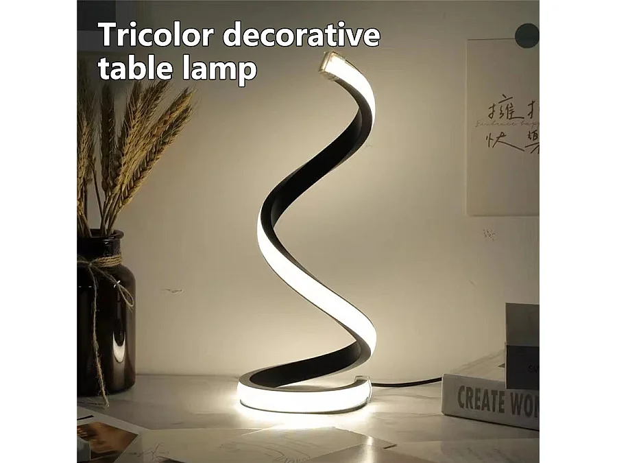 Lampe LED Spirale Moderne - Dimmable, 3Couleurs, Ambiance Chambre/Salon/Bureau, Spirale S - 2Pcs