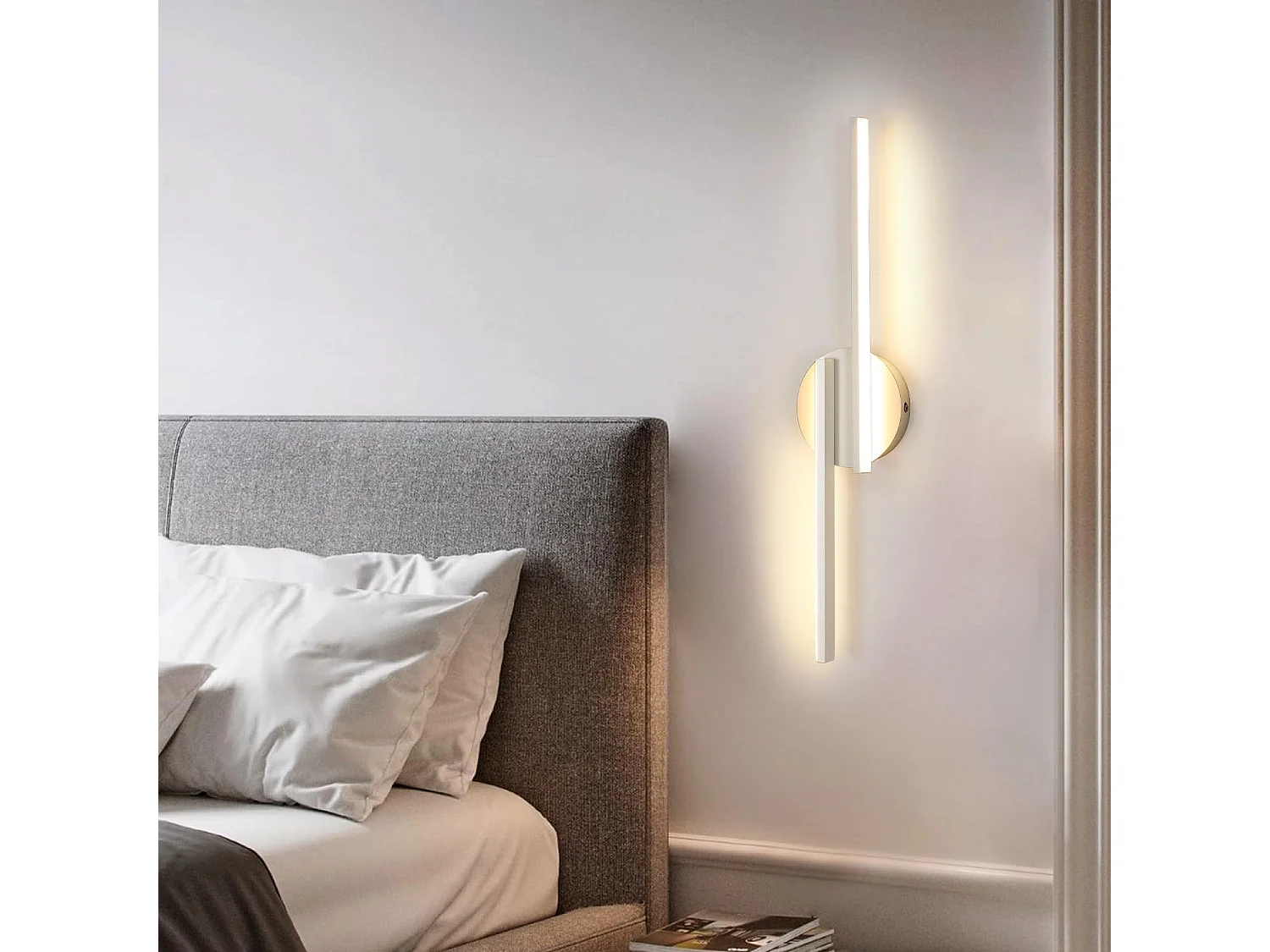 Applique Murale LED Intérieure, 22W 2475LM, Lumière Chaude 3000K, Design Moderne, Parfaite pour Chambre, Salon, Couloir, Escalier, Bureau et Garage (55cm Blanc)