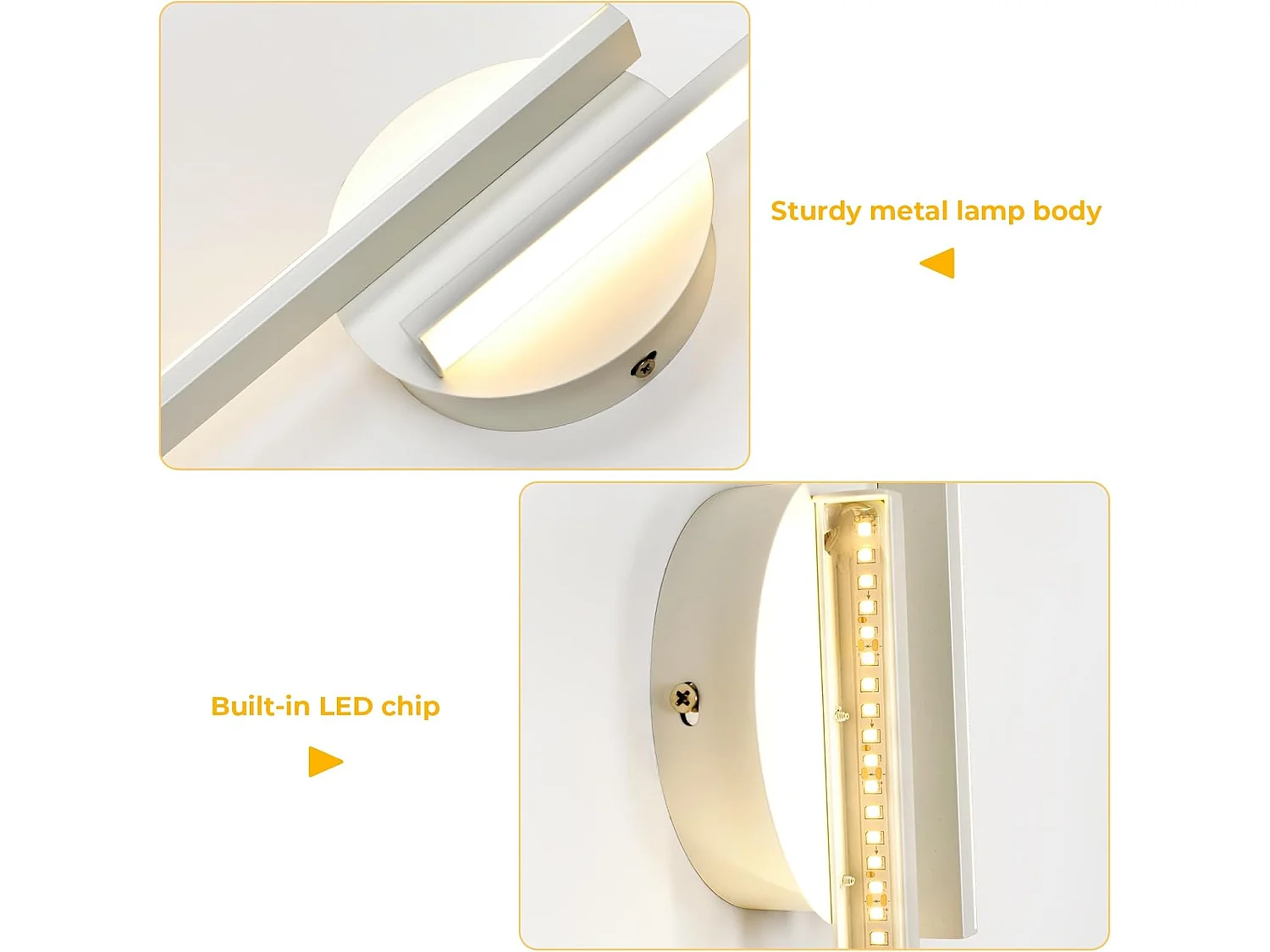 Applique Murale LED Intérieure, 22W 2475LM, Lumière Chaude 3000K, Design Moderne, Parfaite pour Chambre, Salon, Couloir, Escalier, Bureau et Garage (55cm Blanc)