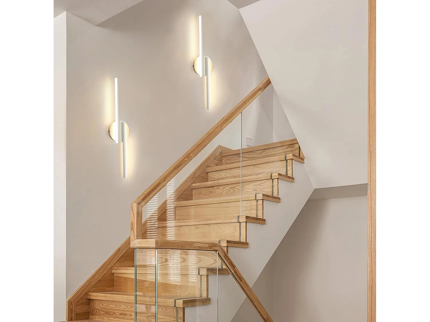 Applique Murale LED Intérieure, 22W 2475LM, Lumière Chaude 3000K, Design Moderne, Parfaite pour Chambre, Salon, Couloir, Escalier, Bureau et Garage (55cm Blanc)