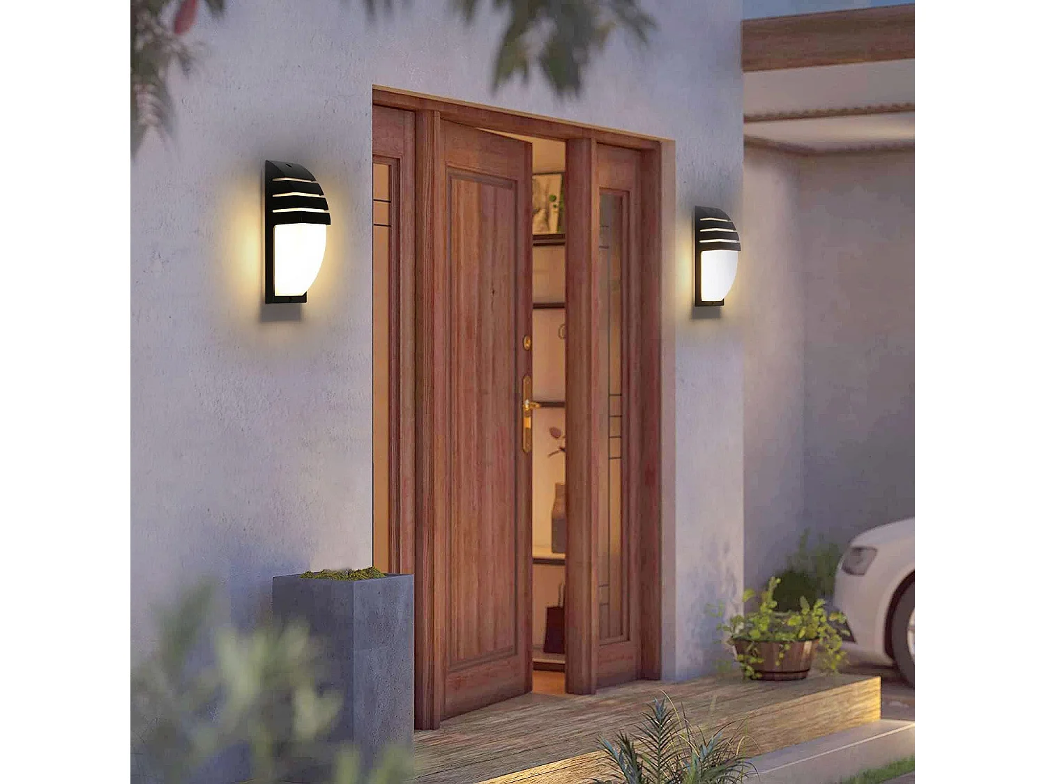 2 Pièces 12W Applique Murale Exterieure, Applique Exterieur/Intérieur LED IP65 Etanche, Applique Murale Intérieure pour Cour, Jardin, Terrasse, Mur. P
