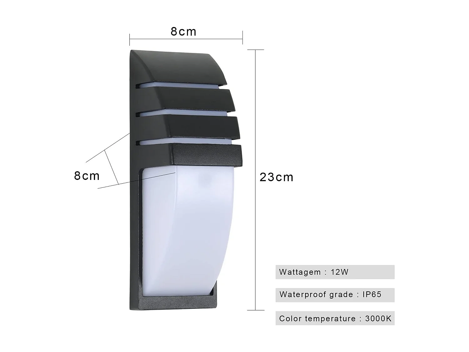 2 Pièces 12W Applique Murale Exterieure, Applique Exterieur/Intérieur LED IP65 Etanche, Applique Murale Intérieure pour Cour, Jardin, Terrasse, Mur. P